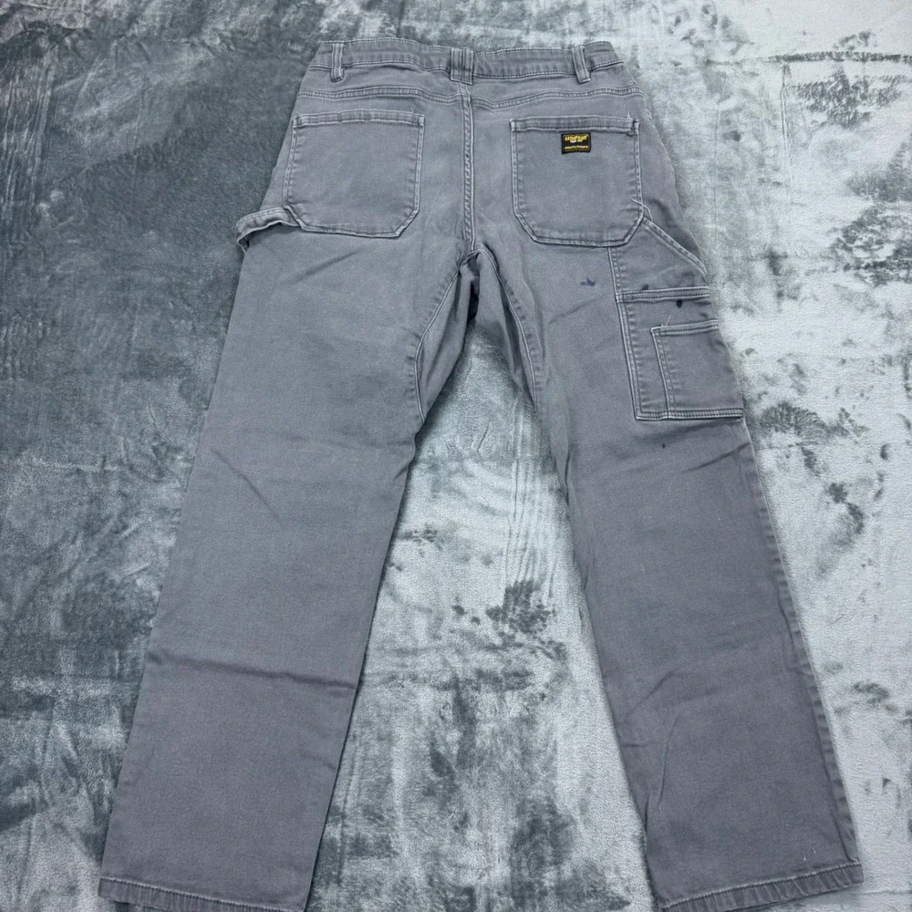 CAT Caterpillar Mens Grey Double Knee Work Pants 32x32 Utility Carpenter 1554304